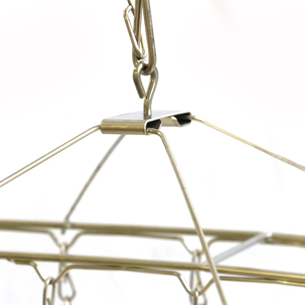 Manufacture 28 Clips Wire Metal Rotating Stainless Steel Hanging Folding Drying Clothes Hanger for Home Clothes Rack