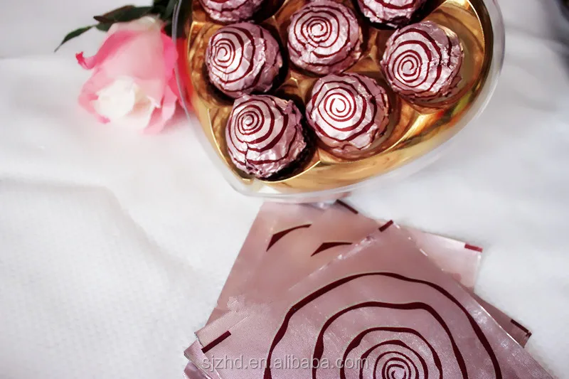 Factory printed colorful embossed food grade gold aluminum foil for chocolate candy wrapper