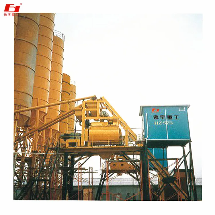 lightweight HZS60 concrete mixing plant,dry powder mixing plant,concrete mixer with conveyor belt