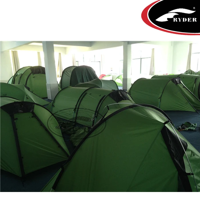 Classic Waterproof Fireproof 4 Season Double Wall 3-4 Person Motor Cycling Tunnel Tents Camping Family with Large Porch Area