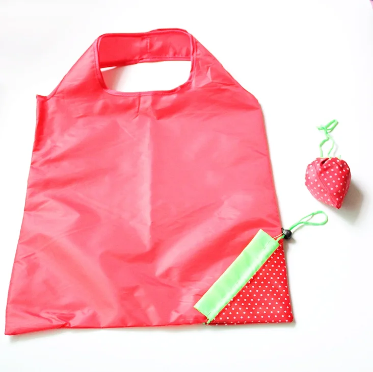 
Custom Printed Recycled Foldable Shopping Fruit Strawberry Shaped Tote Bag With Pouch 