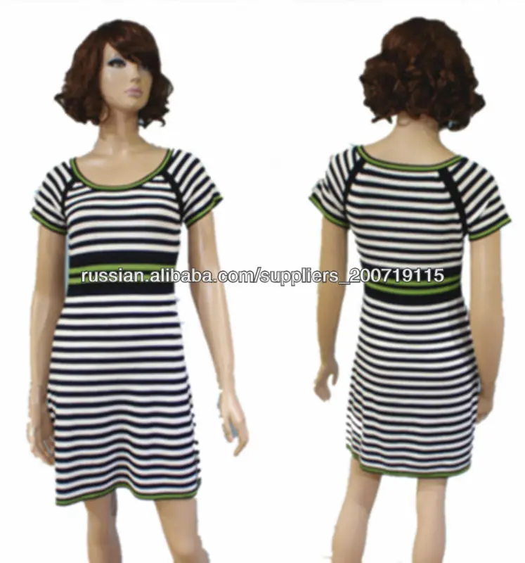 Дамская 2013 свежих pollover платье свитера с красочными полосой