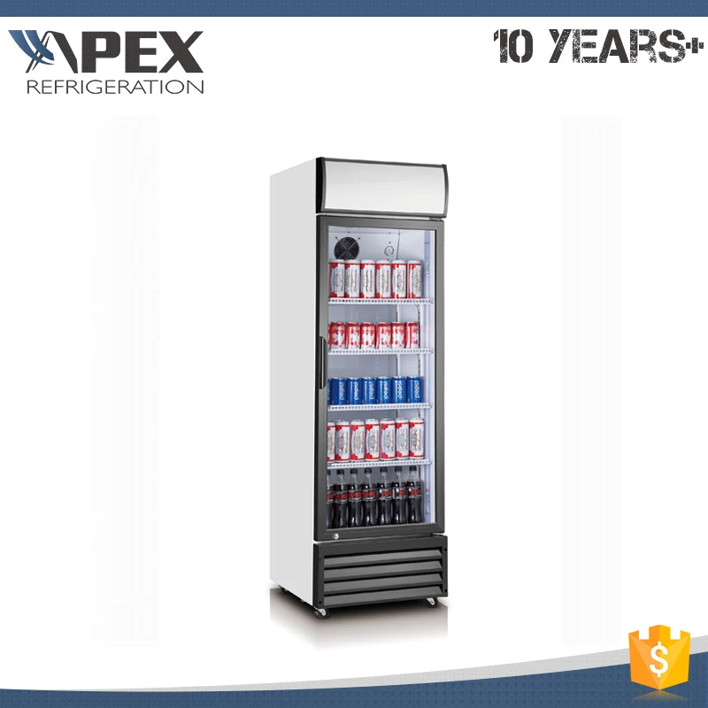 APEX self-выпаривают поддон обслуживания вертикальный холодильник стеклянную дверь чиллер
