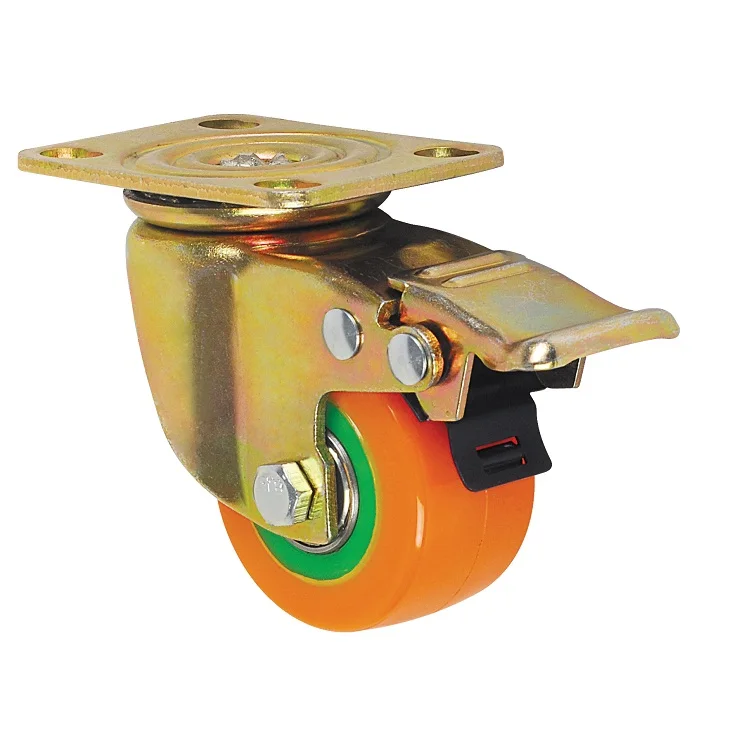 Load 100kgs 2inch Green Plastic Core PU Cover Industry Castor Wheels