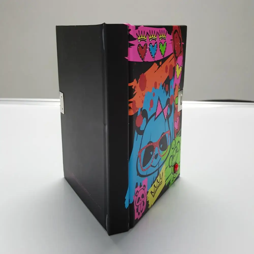 
hot selling promotion custom push button notebook school diary with lock and key 