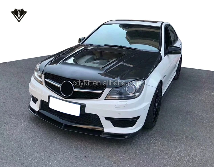 W204 engine hood high quality carbon fiber front car hood for c class w204 model good fitment