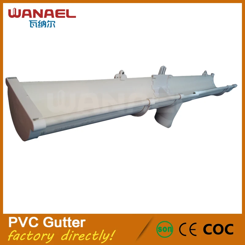 Free Sample New Decoration Material Half Round Type Plastic PVC Rainwater Gutter