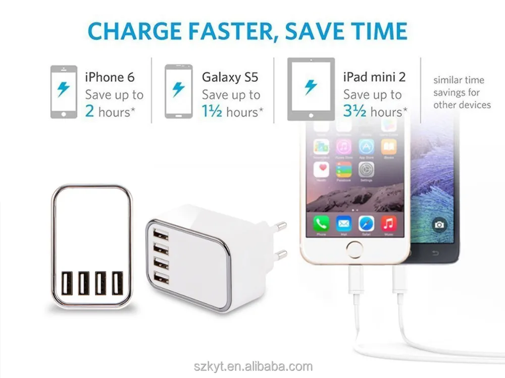 Телефон аксессуар KYT-804 3 порт usb зарядное устройство SAA KC 5 В 4.5A 3 порта usb зарядное устройство