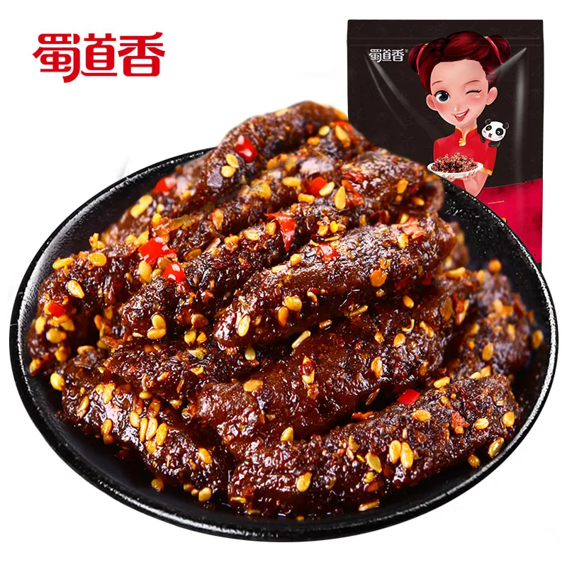 
Shu Dao Xiang Online Wholesale Shop Bulk Items Beef 200g Spicy Snacks Jerky Processing Plant Cattle Meat Beef Jerky 