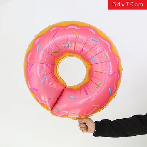 48*73cm Candy Pink Donuts Birthday Party Balloon Kits Doughnut Foil Mylar Balloon