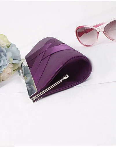 2016 Hot Noble Ladies Clutch Purse Chain Handbags Women Evening Bag Purple Bride Wedding Party Purse Clutch