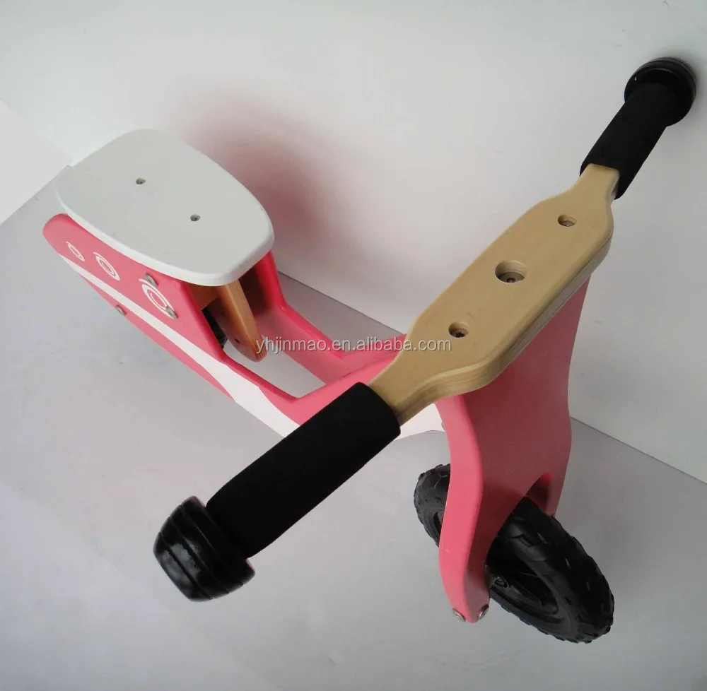 
8 inches EVA wheels pink wooden girls scooter without pedals 