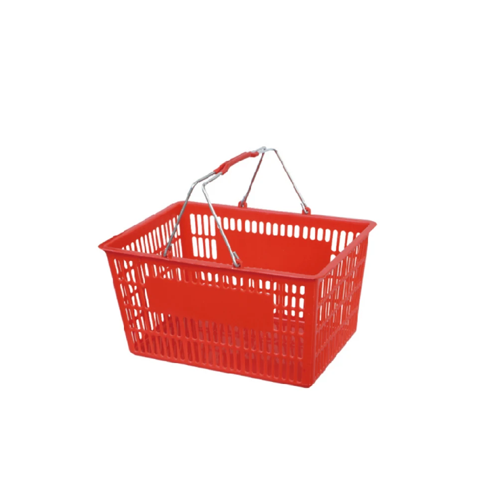 customized color plastic shopping basket with wheels