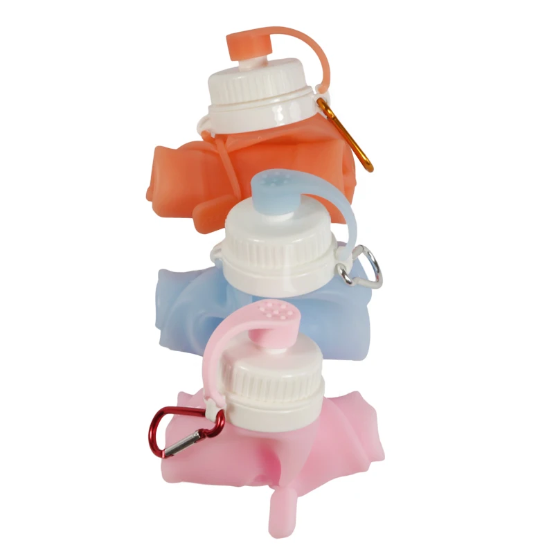 Unique Inflatable Squeeze Folding Collapsible Silicone Water Bottle