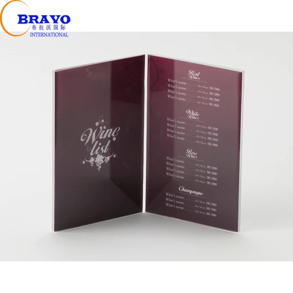 acrylic frame display menu card holder