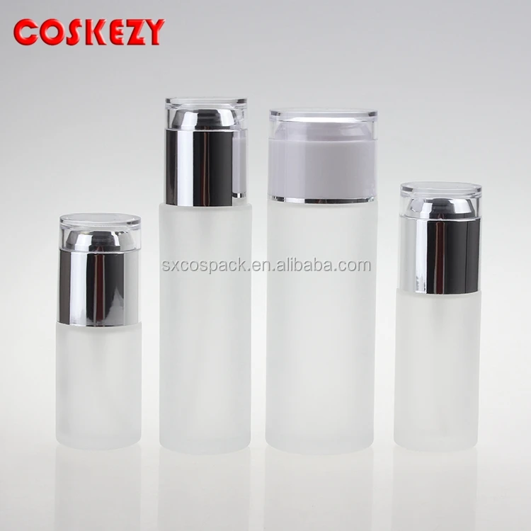 China factory frosted glass skin care packaging, 40ml glass spray pump bottles