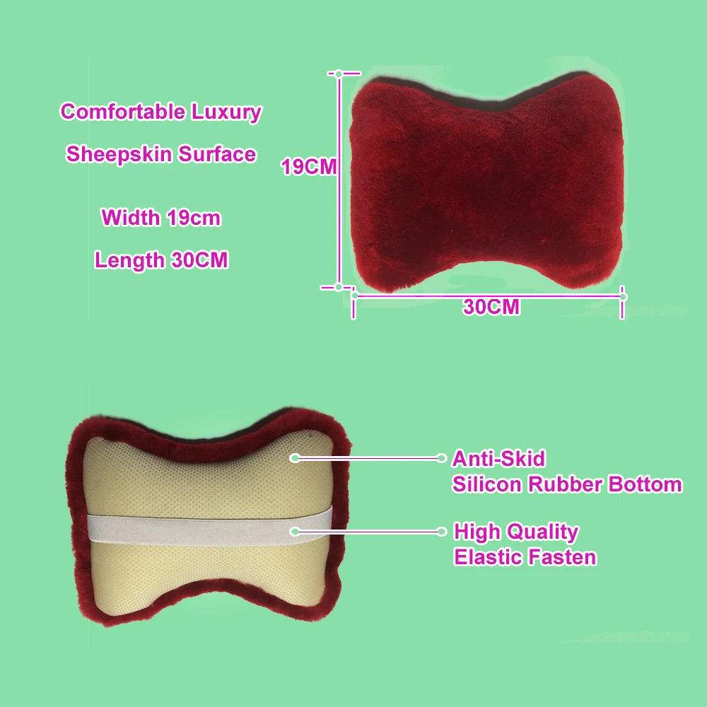 Black Genuine Shearling Sheepskin Auto Seat Cover for Car Accessories Interior