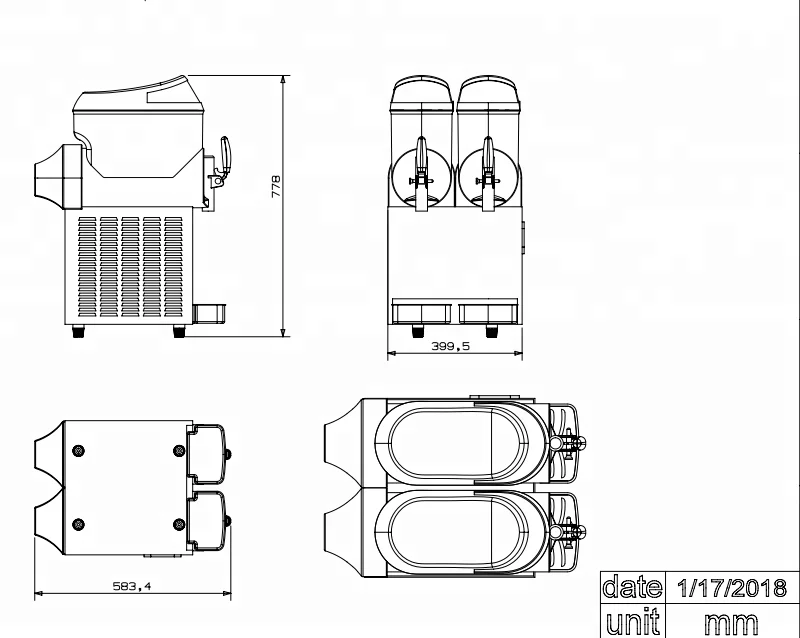 the new model 2x10L frozen beverage machine