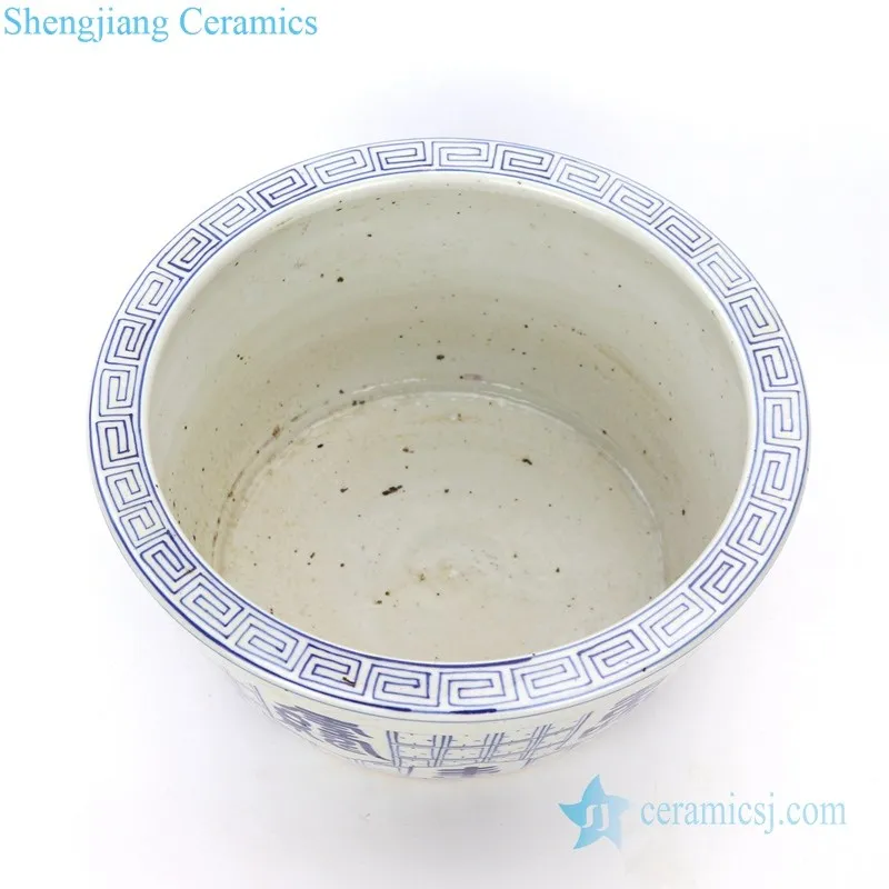 
RZPI28 Shengjiang factory blue and white ceramic fish bowl 