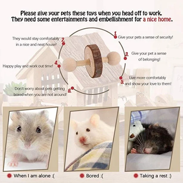 Toys Chinchilla Hamster Rat Chews Toys Gerbil Molar Wooden Pack Guinea pigs Hamster Rat Birds Bunny Rabbits