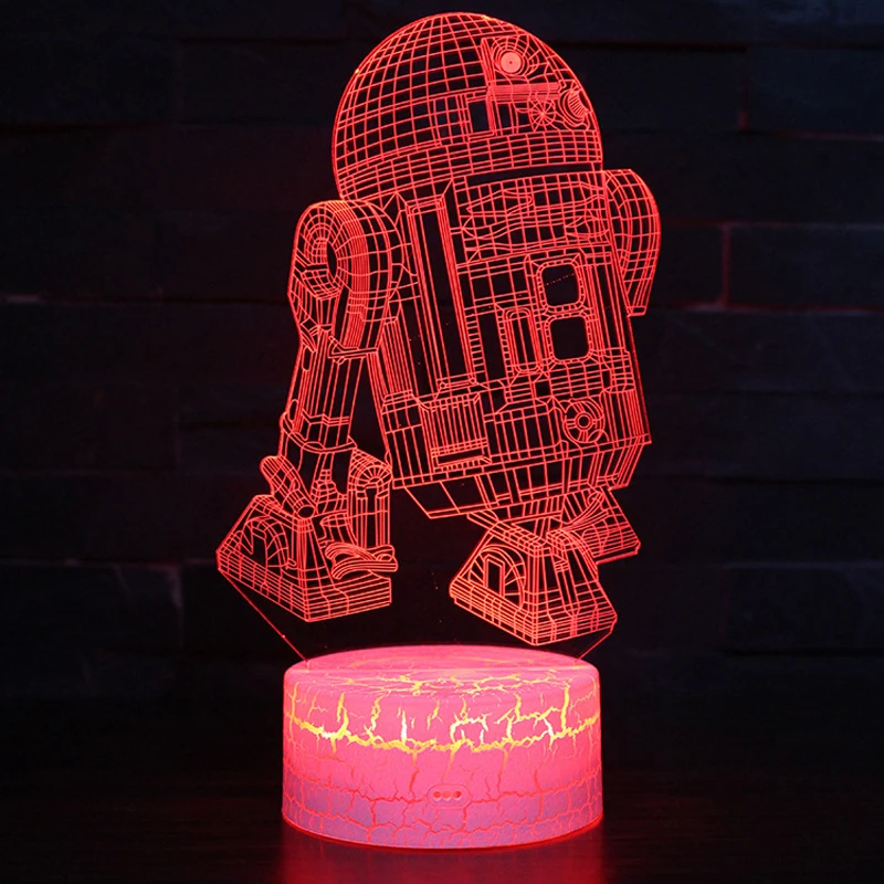 Cartoon R2-D2 Robot 3D Lamplight LED USB Mood Night Light Multicolor Switch Touch Sensor Luminaria Change Table Lamp