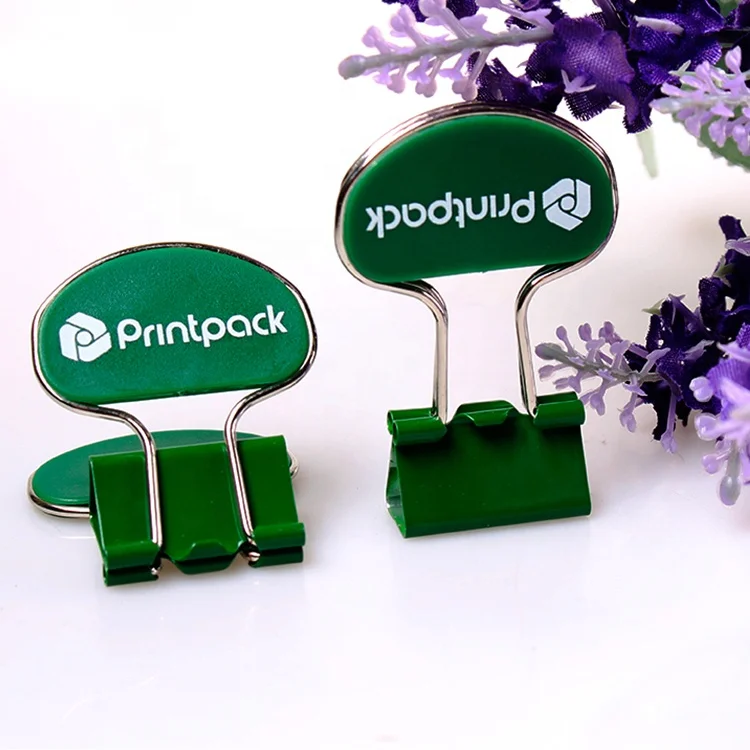Advertisement Clips Customer Logo  ABS Plastic Sheet Promotional Power Saving Binder Clip 25 mm