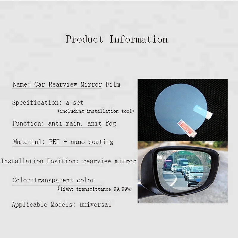 Factory Wholesale Anti Fog Film For Car Rearview Mirror Film