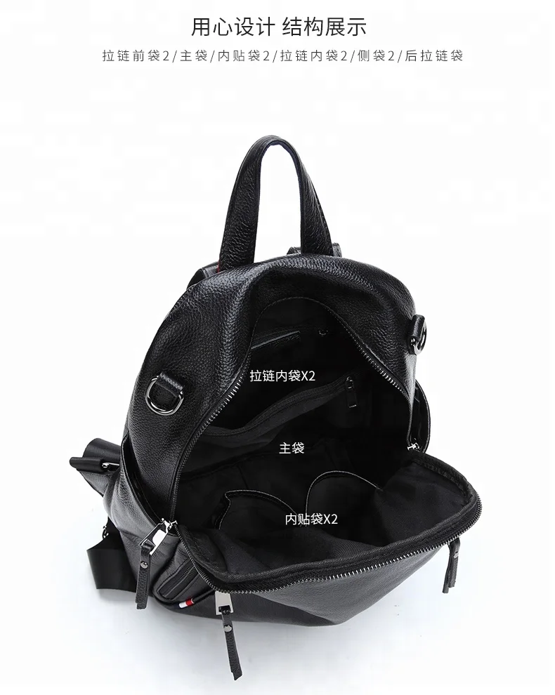 OEM Genuine vintage leather women backpack Fashon backpack for girl bag boy