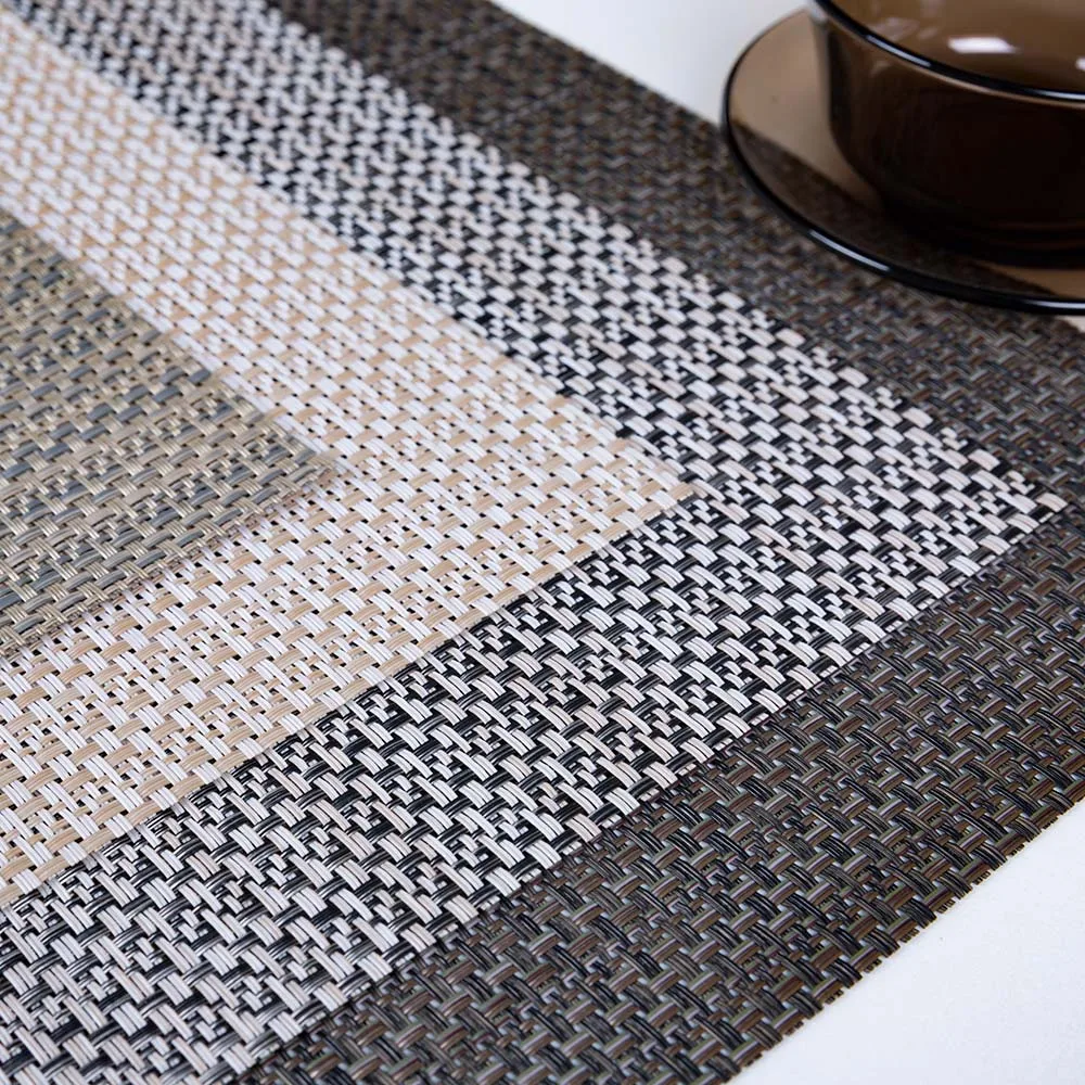 New design vinyl pvc woven plain dining room kitchen restaurant multi coloured light mint olive green placemats