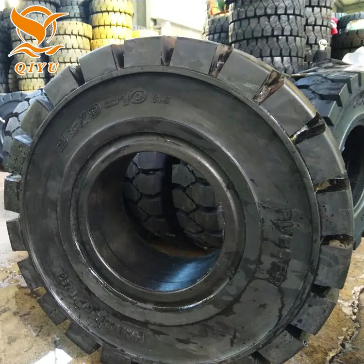 
QIYU TYRE brand 23X9-10 RIM 6.5 linde forklift clip solid tyre 