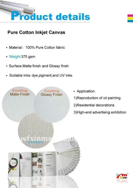 Manufacturer 410gsm Eco solvent Cotton/Polyester Stretched canvas