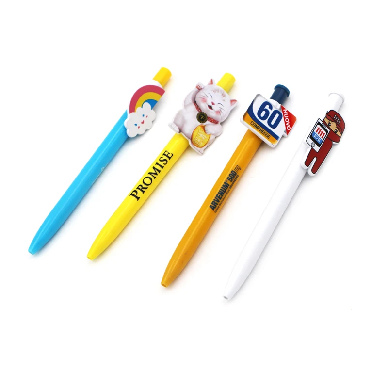 
click type OEM custom clip shape plastic ball point pen for promotion and advertising 