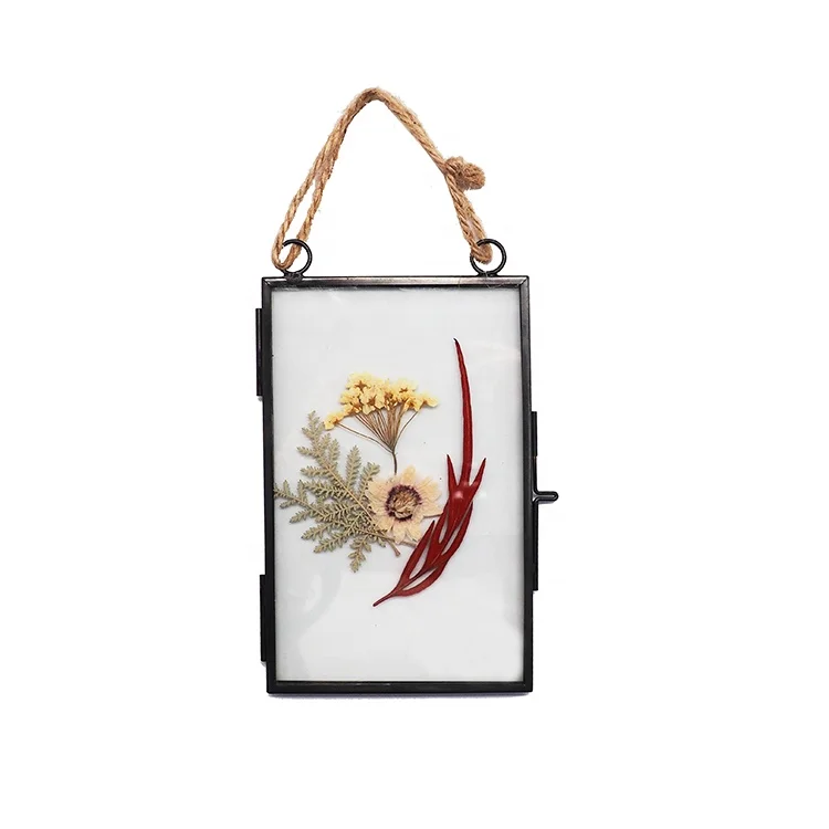 New Product Dried Flower Square Mini Glass Photo Frame  2x2 picture frame