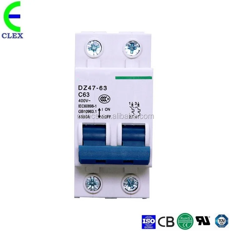 high quality 2p 1~63a Mcb DZ47 c63 type trading price