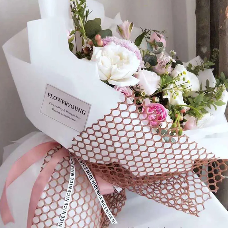 
Hot Sale Cilrcle Holes Florist Bouquets Paper For Flower Wrapping Mesh 