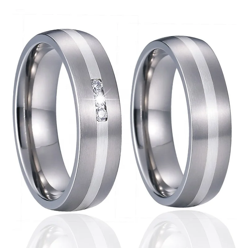 Factory Wholesale titanium couple wedding rings for men and women 925 sterling silver ring anillos bague