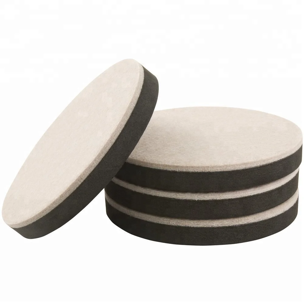 Large Oval Felt Sliders Felt Furniture Moving Pads with non-slip Rubber Foam for Hard Surfaces