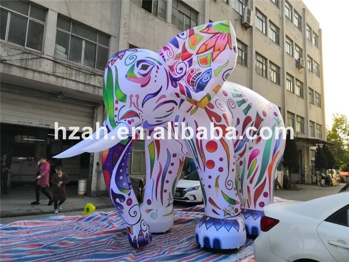 Outdoor Colorful Inflatable Elephant Mascot with Light