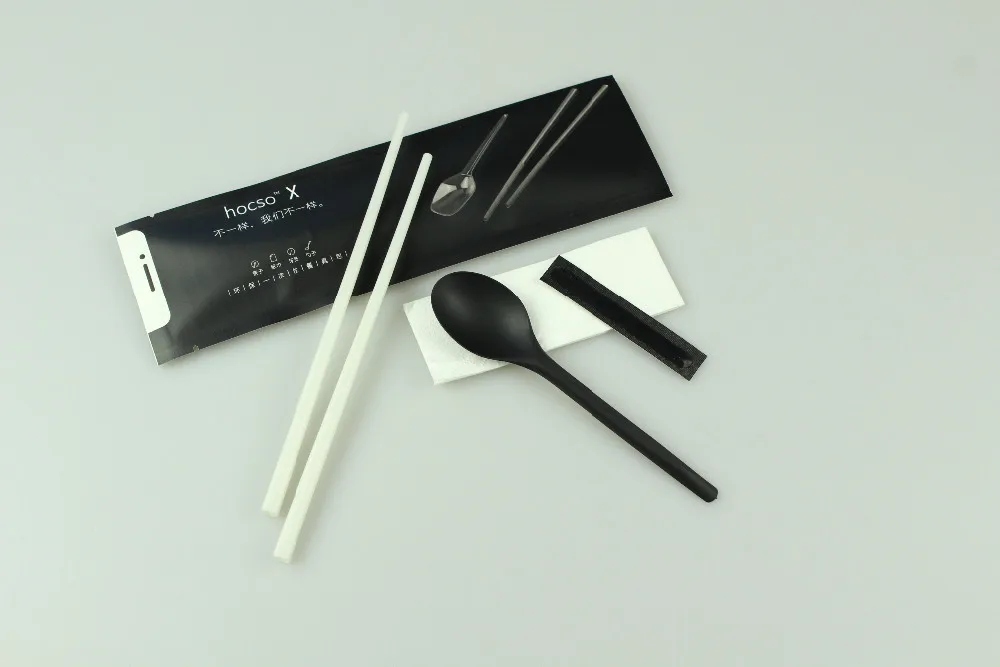 Disposable Dinnerware cornstarch cutlery packing biodegradable spoon bamboo chopstick toothpick and napkin