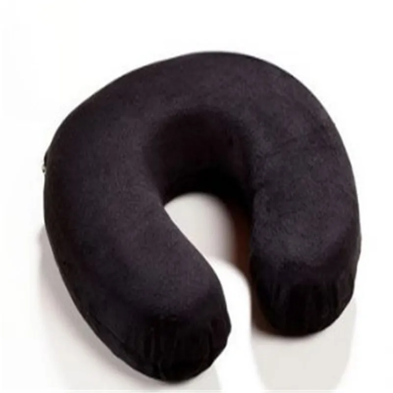 Memory Foam Neck Pillow Cheap Price Custom U-shape Travel 100% Polyester Pillow Massager Knitted Travelling Airplane Car 1 Pc