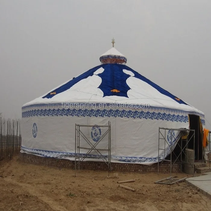 Mongolian wooden frame yurt tent, Factory of 10 person camping tent with high quality