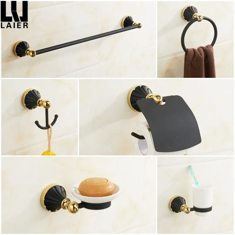 
US Style Modern Bathroom Equipment Zinc Alloy ORB Finished Bathroom Set Wall-Mounted Set Accessories For Bath Decor 