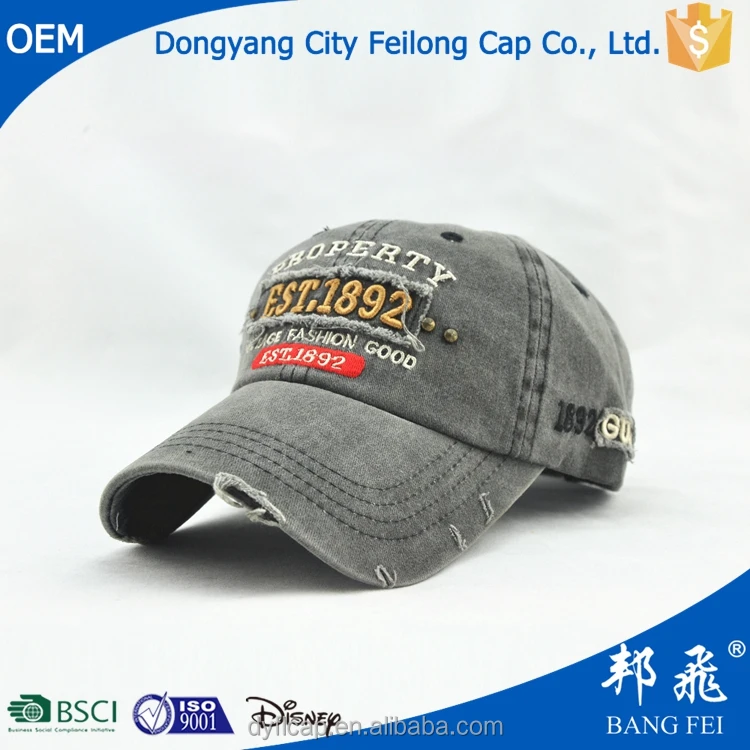 fashion printed words jeans washed Washed cotton cap baseball hats snapback caps