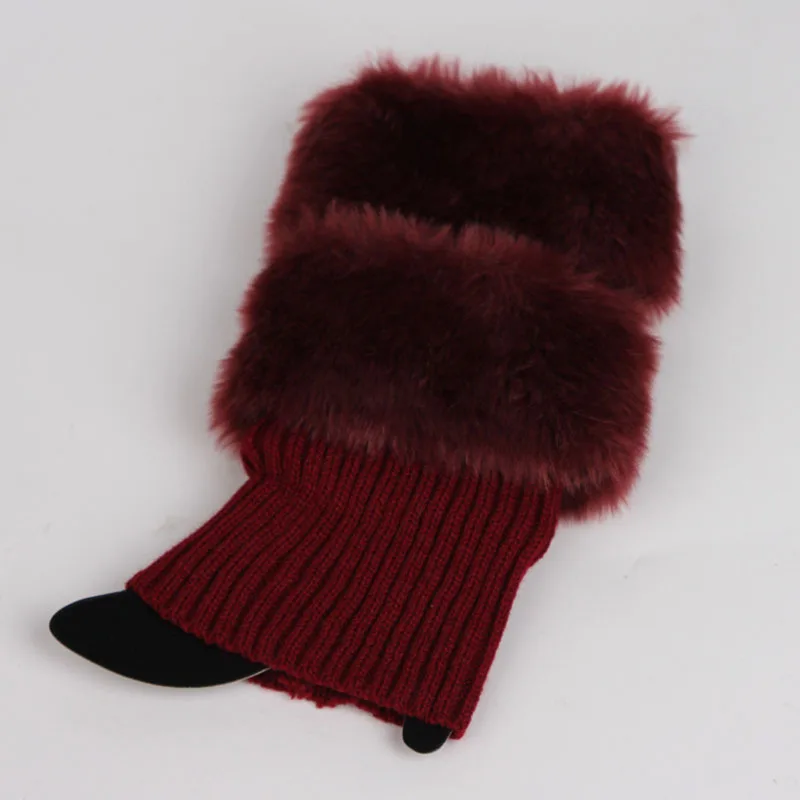 Fashion Women Winter Fur Leg Warmers Faux Fur Knitting Boot Cuffs