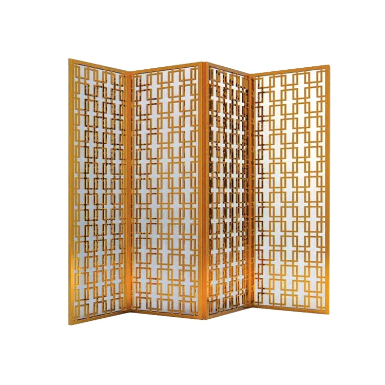 Decorative Modern Living Folding Screen Room Dividers for Lobbly Metal Birthday Stainless Steel Movable 3 Panel Room Divider