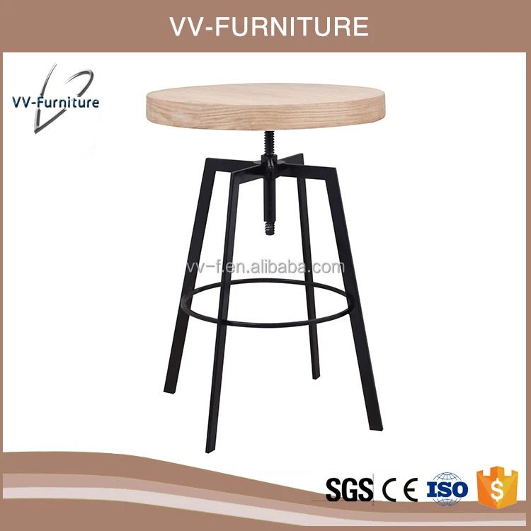 Newest  round top adjustable metal bar table