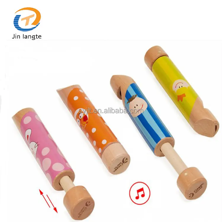 Animal Shaped Pull Whistle Toys Christmas Wooden Whistle