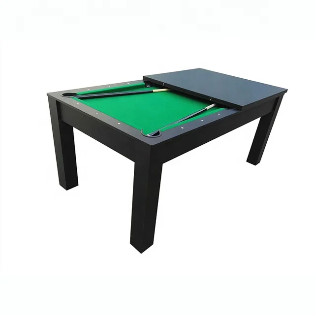 White/Black pool table 6FT family use 2-in-1 billiard pool dining table