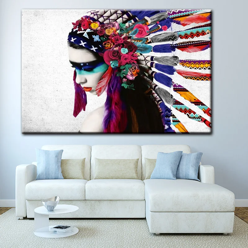 Пользовательский принт уникальная модель девушка стена искусство холст живопись