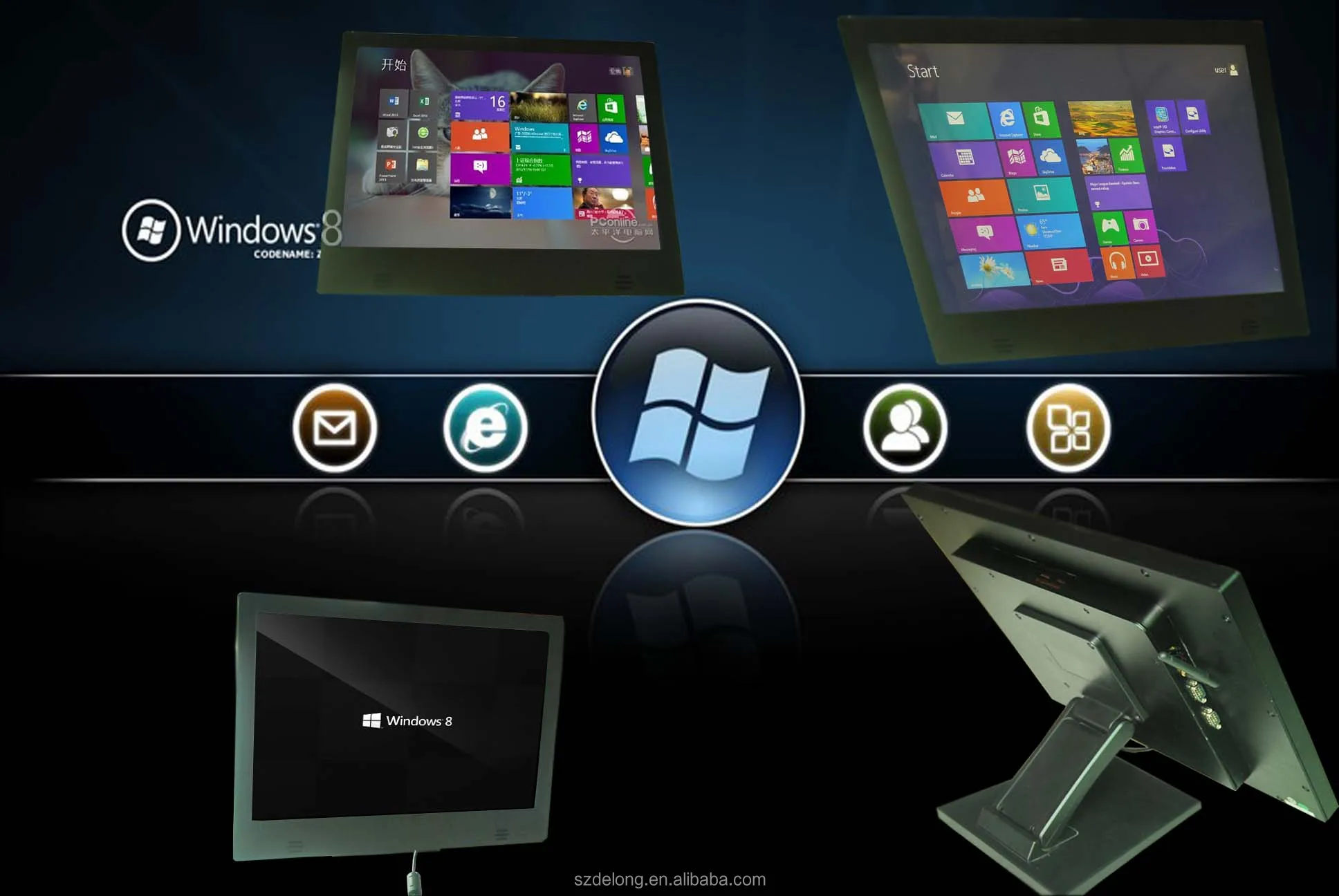 Дешевые 17 дюймов пк с сенсорным экраном все в одном киоске поддержка Win 8 / xp, Linux